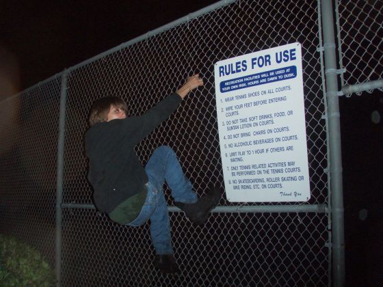 Nathan climbing illegally!
Gasp!

