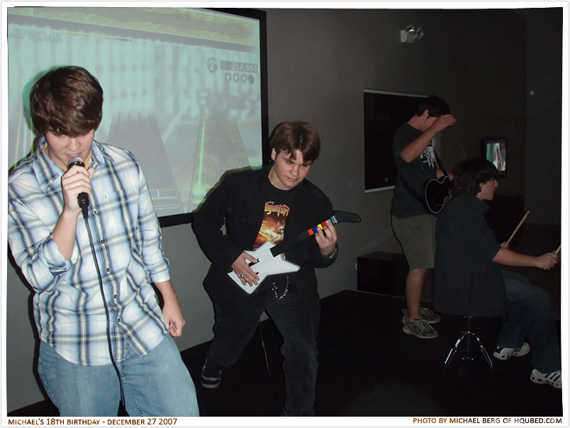 The Rock Band
Marsh, Tom, Andrew, and James rock out to The Blitzkrieg Bop by the Ramones; Marsh got extra points for his showmanship
