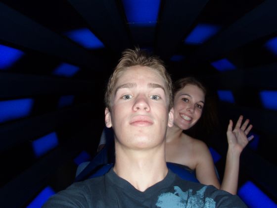 Blast off
Me and Brittany on Space Mountain right before it jolts you
