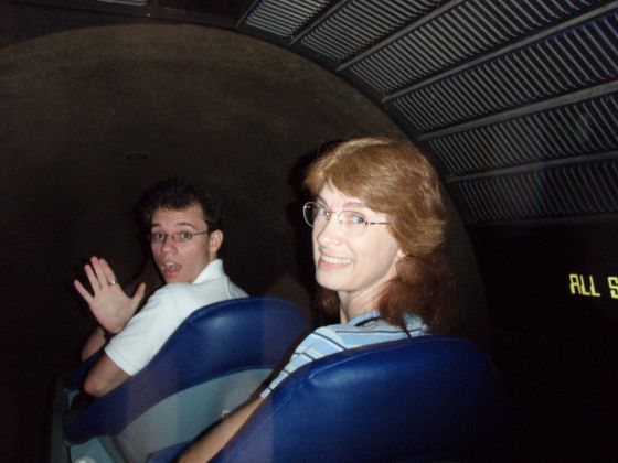 Space Mountaineers
Stevie and Mom on Space Mountain right before we launched
