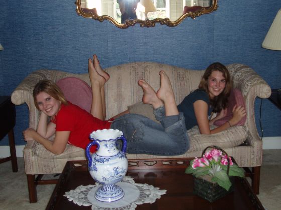 Titanic pose
Ally and Brittany pose on the ornate Munoz couch as if they were in the movie Titanic
