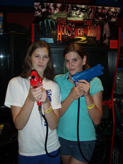House of the Dead heroes
Michelle and Brittany after beating the House of the Dead game at Funspot
