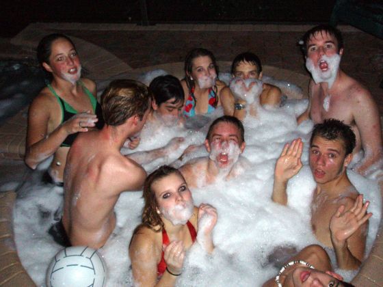 Soapy hot tubbers
