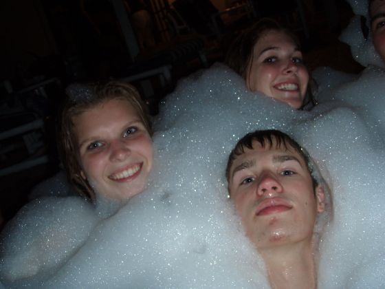 Hot tub bubbles
Ally, Brittany, and myself in the hot tub
