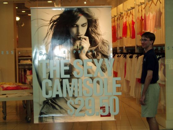 The Sexy Camisol
Daniel standing next to his sexy model at the mall after the play
