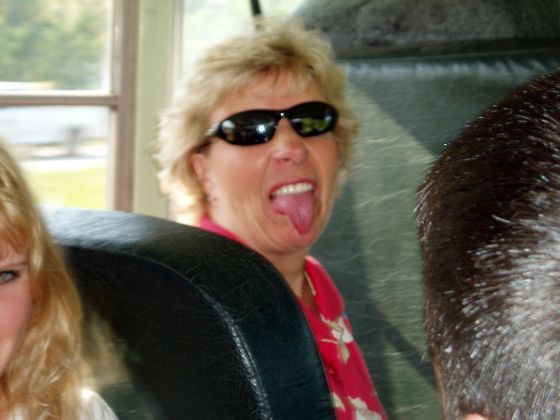 Mrs Laustsen :P
Mrs. Laustsen sticks out her tounge at me ONE time on the bus and I get the shot
