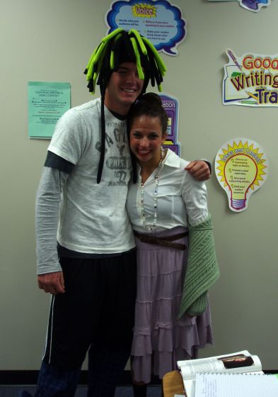 Blake and Amy crazy
Blake and Amy on Wild and Crazy day during spirit week
