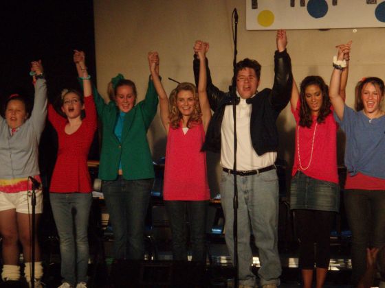 Friends Forever singing
Brittany P, Jessica, Madeline, Amanda, Jered, Christina, and Katie singing during the Friends Forever play
