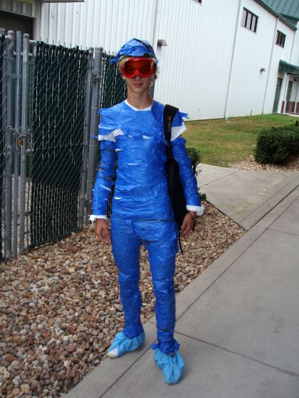 Gus wild and crazy
Gus on Wild and Crazy day during spirit week covered in a duct tape suit
