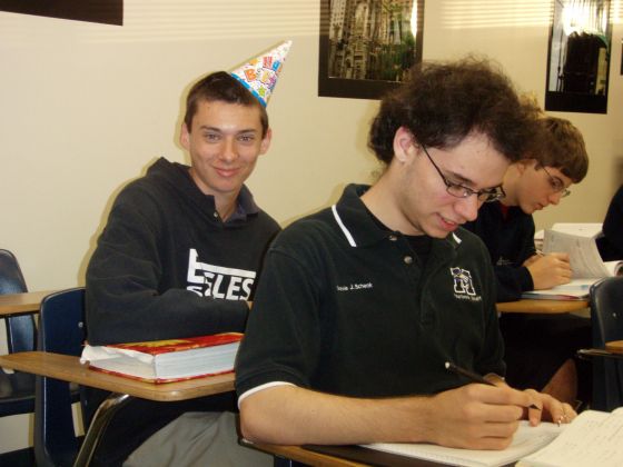 Justin birthday hat
Justin takes a second to wish Niko a happy birthday
