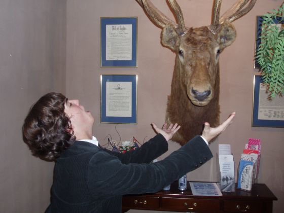 The mooooose
Marsh next to the massive moose head at the Elk's lodge that we had our homecoming dance at
