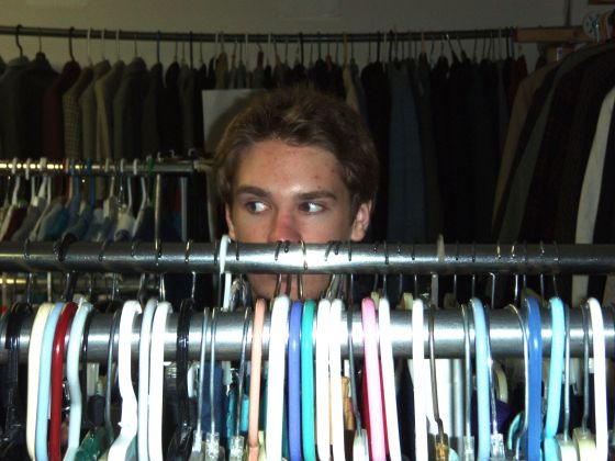 Hiding rack
Me being suspicious in the thrift store at Daily Bread
