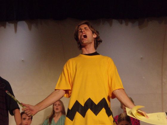Charlie Brown sings
A shot from the You're A Good Man Charlie Brown play
