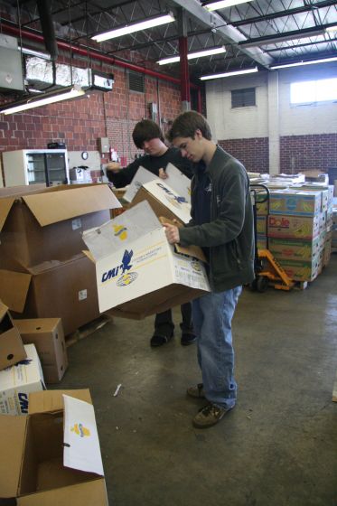 Crushing boxes
Braden and I crushing boxes at the Second Harvest Food Bank; somehow I had a terribly hard time getting them broken down
