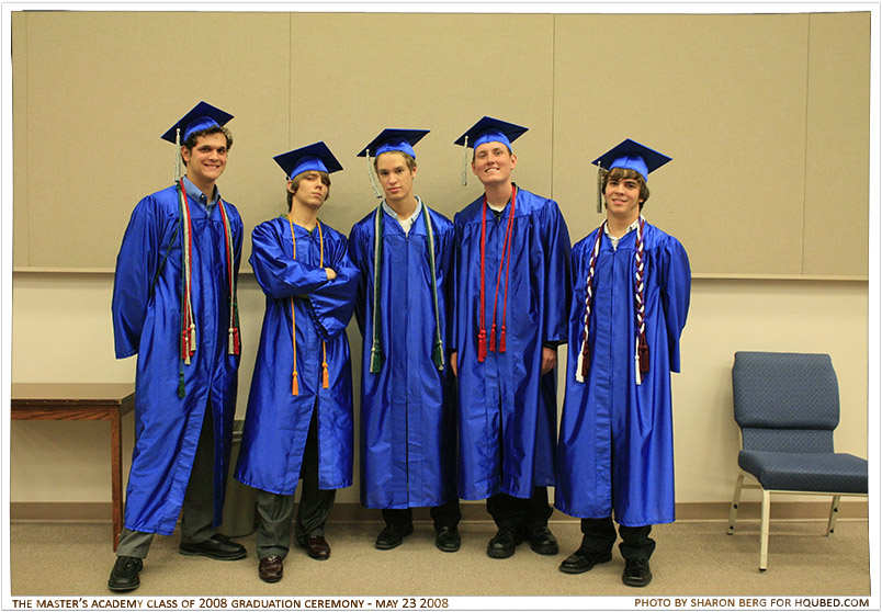 A graduating group
Chris, Nathan, myself, Braden, and Marsh a few minutes before the graduation processional
