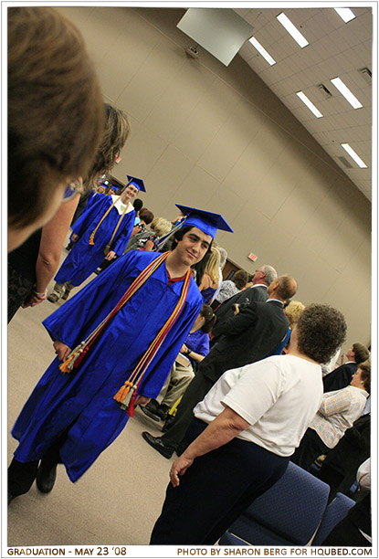 James walking
James walking during the class of 2008's graduation processional
