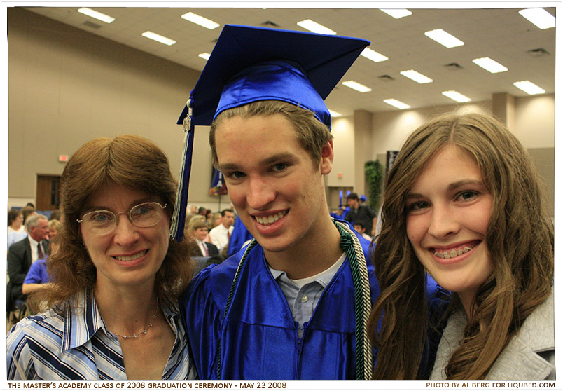 Michael and the girls
My mother, sister, and I during the rose gifting part of the graduation ceremony
