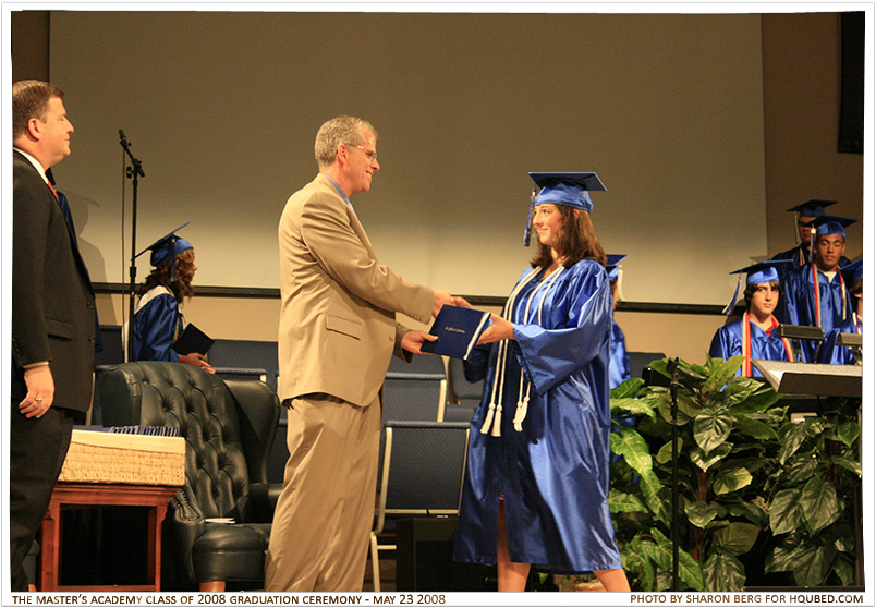 Rebekah's diploma
Rebekah getting her diploma from Dr. Harris
