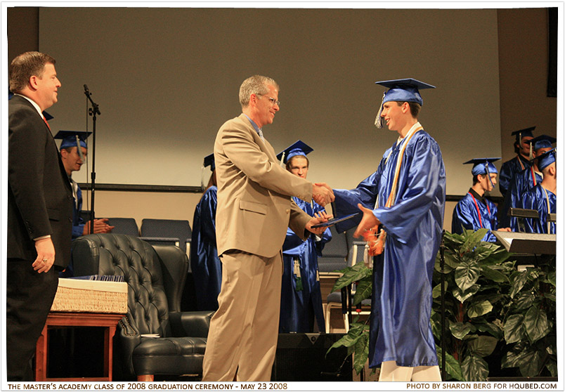 Brad's diploma
Brad getting his diploma from Dr. Harris
