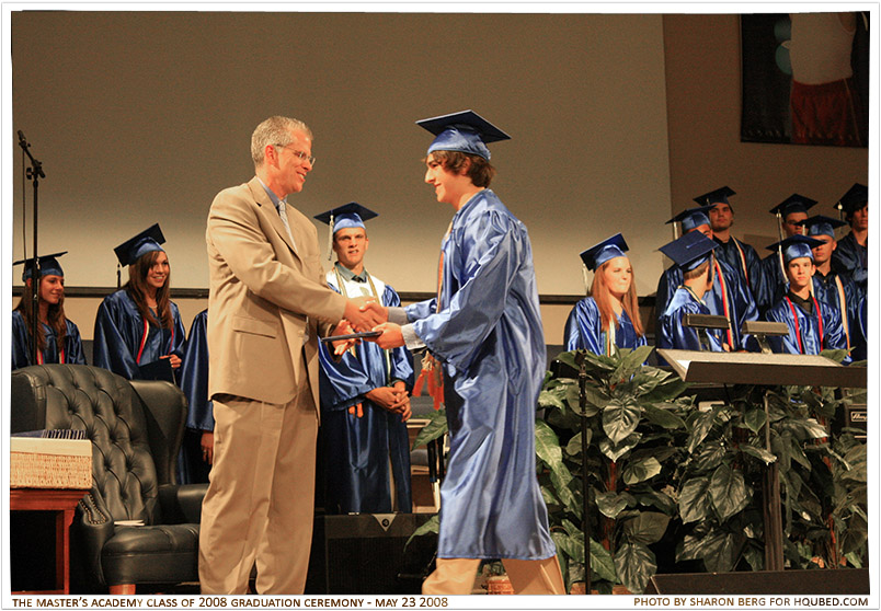 Jon's diploma
Jon getting his diploma from Dr. Harris
