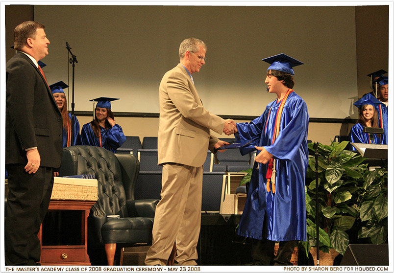 James's diploma
James getting his diploma from Dr. Harris
