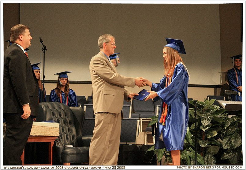Brittany's diploma
Brittany getting her diploma from Dr. Harris
