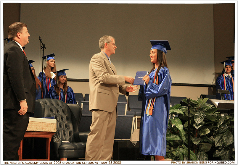 Victoria's diploma
Victoria getting her diploma from Dr. Harris
