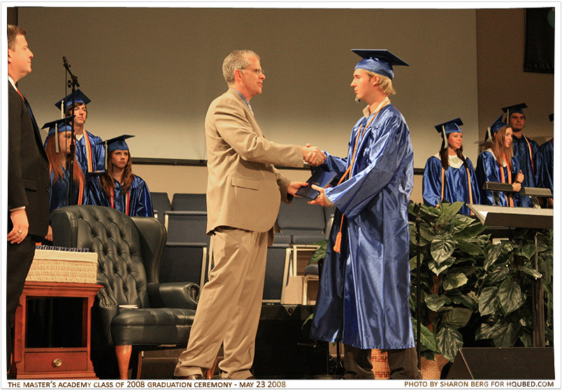 Adrian's diploma
Adrian getting his diploma from Dr. Harris
