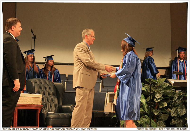 Amanda R's diploma
Amanda getting her diploma from Dr. Harris
