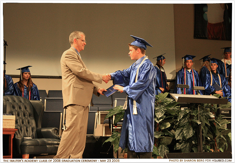 Matt's diploma
Matt getting his diploma from Dr. Harris
