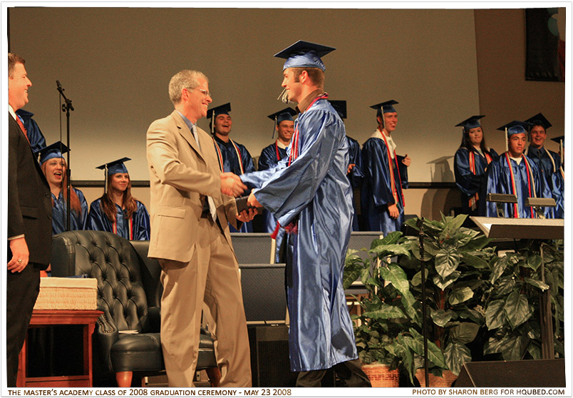Blake's diploma
Blake getting his diploma from Dr. Harris
