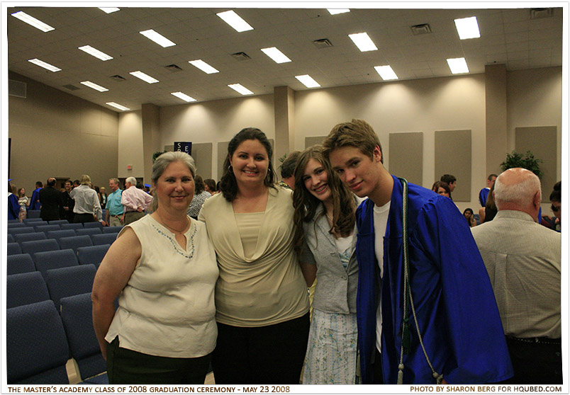 Family Portrait Graduation
My aunt Elena, my cousin Crystal, Michelle, and myself after the graduation ceremony
