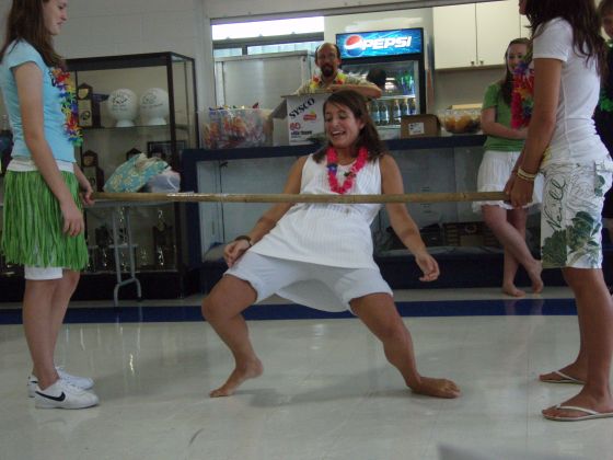 Ashlyn limbo
Ashlyn doing the limbo during lunch on a spirit day; she came in second place to Jeff
