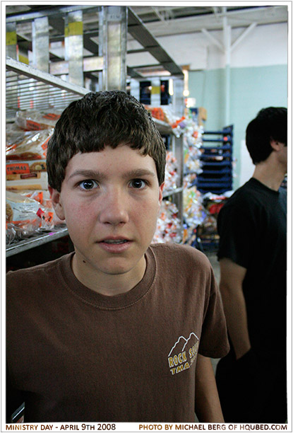 Stephen surprised
Stephen staring at the camera I stuck in his face at the Greater Orlando Food Bank service day

