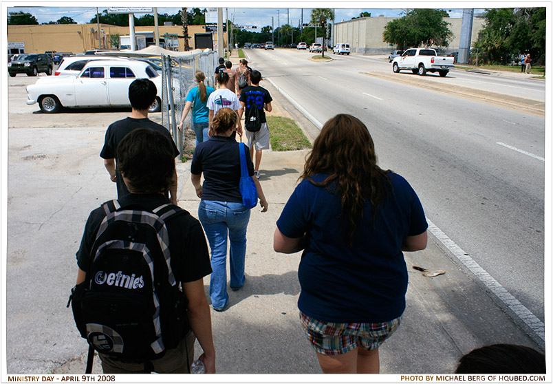 Walking back
Heading back to the Greater Orlando Food Bank after lunch at the gourmet McDonalds
