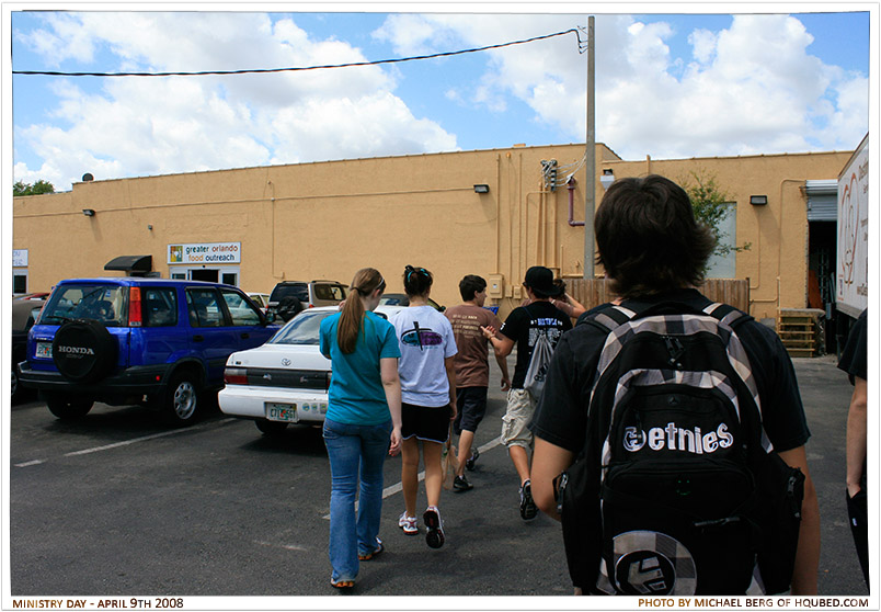 Walking back 2
Arriving at the Greater Orlando Food Bank after lunch at gourmet McDonalds
