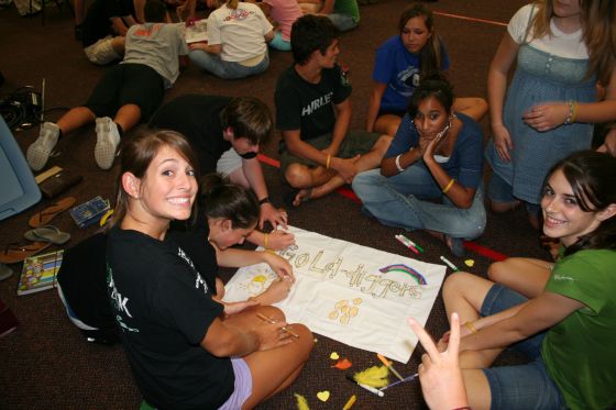 Gold Team Ashlyn
Ashlyn working on the gold team's sign at retreat
