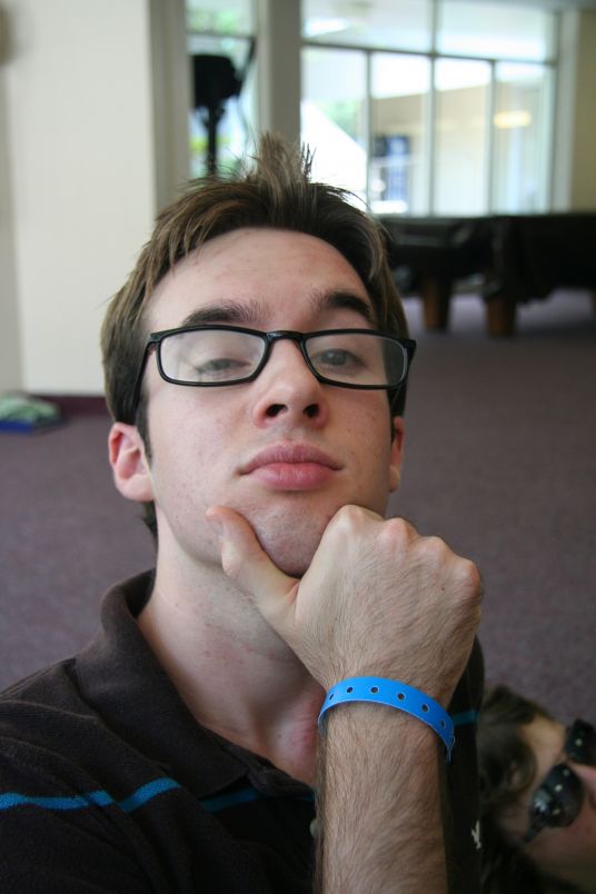 Daniel at yearbook
Daniel posing in the recreational room during work time
