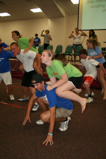 Amanda and Steven
Amanda jumping on Steven's back during the knight-mount game at retreat
