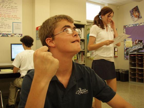 Jon aggrevated
Jon getting annoyed that I have a camera out during yearbook
