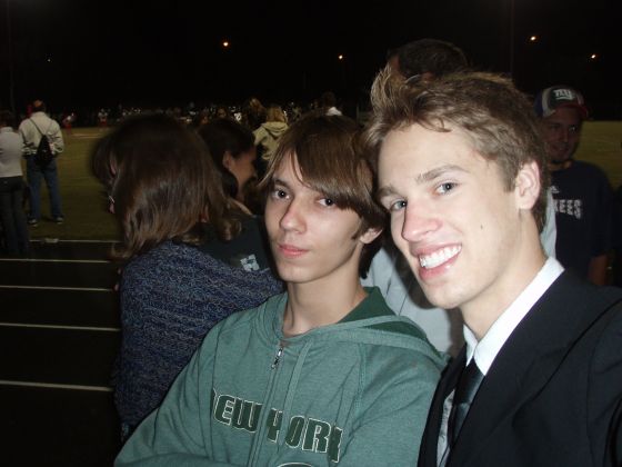 Michael suit and Nathan
Nathan and I after the homecoming ceremony; he left work early to rush to school
