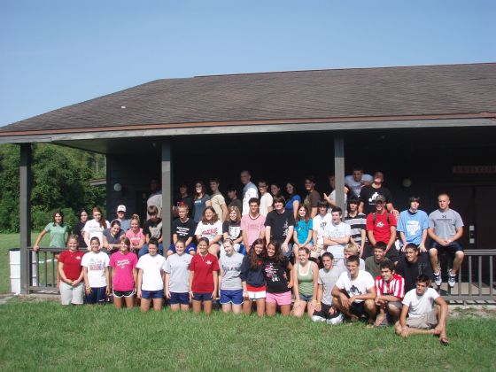 The senior class of 2008
Our class in front of the Word of Life camp commons room after our senior class meeting
