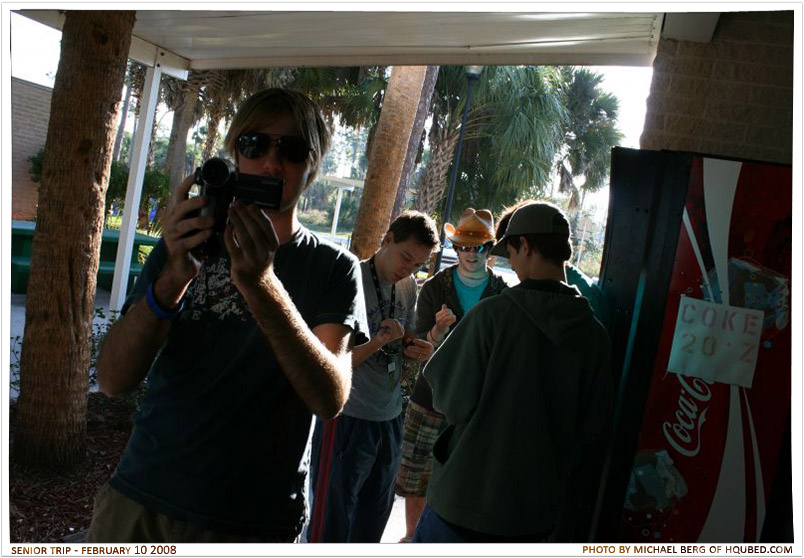 Rest stop
Adrian taking a quick video of our first rest stop on the way to Miami; Darnell, Marsh, and Nathan are arguing about snacks in the background
