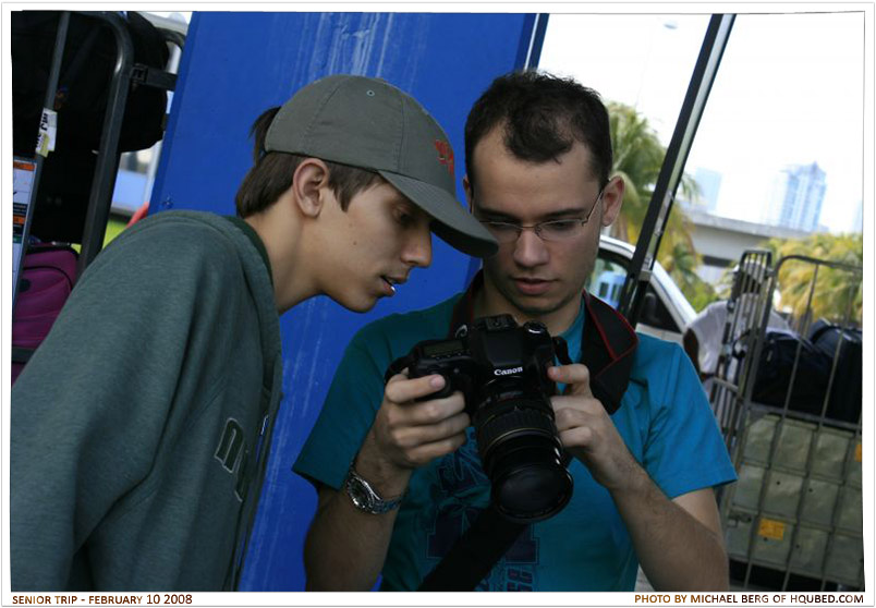 Photographer Stevie
Stevie showing Nathan some of his shots from the morning after we had gotten off the bus
