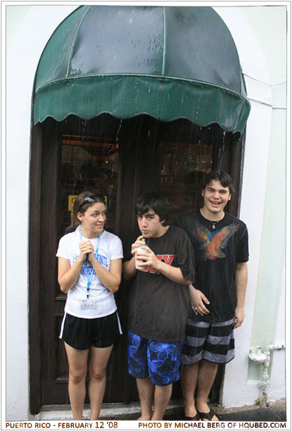 Rainstorm! 5
Lynn, James, and Tom hiding out under an overhang to stay dry during the rainstorm
