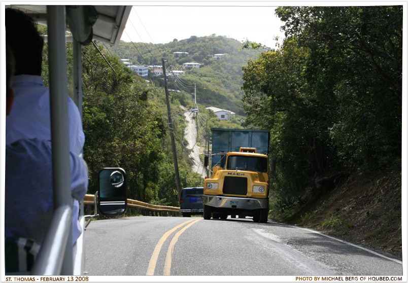 Driving in St. Thomas
A shot of us driving on the wrong side of the road
