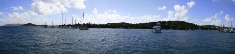 [Panorama] St. Thomas harbor waterway
The harbor that housed our barge; click the medium picture to see the fullsize ready to be scrolled horizontally in your browser
