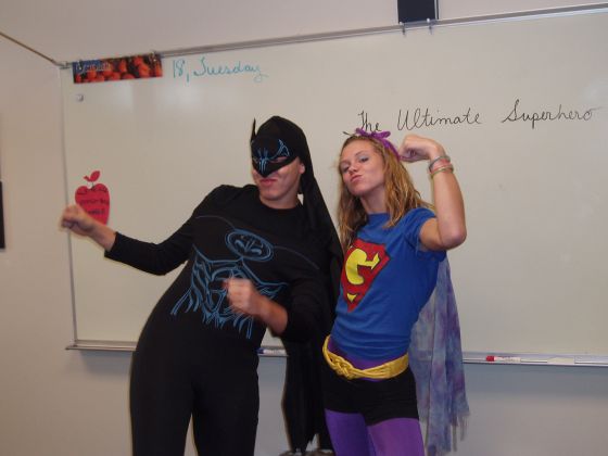 Superheros
Michaela and Alex dressed up for super hero day 
