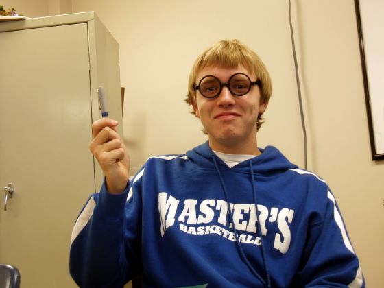 Alex Potter
Alex donned these dork glasses and grabbed a "wand" during English class
