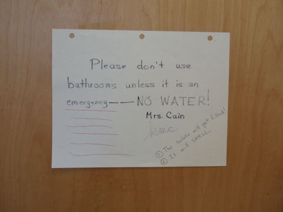 Bathroom sign
We lost water in the entire school today, fact: it did smell.

